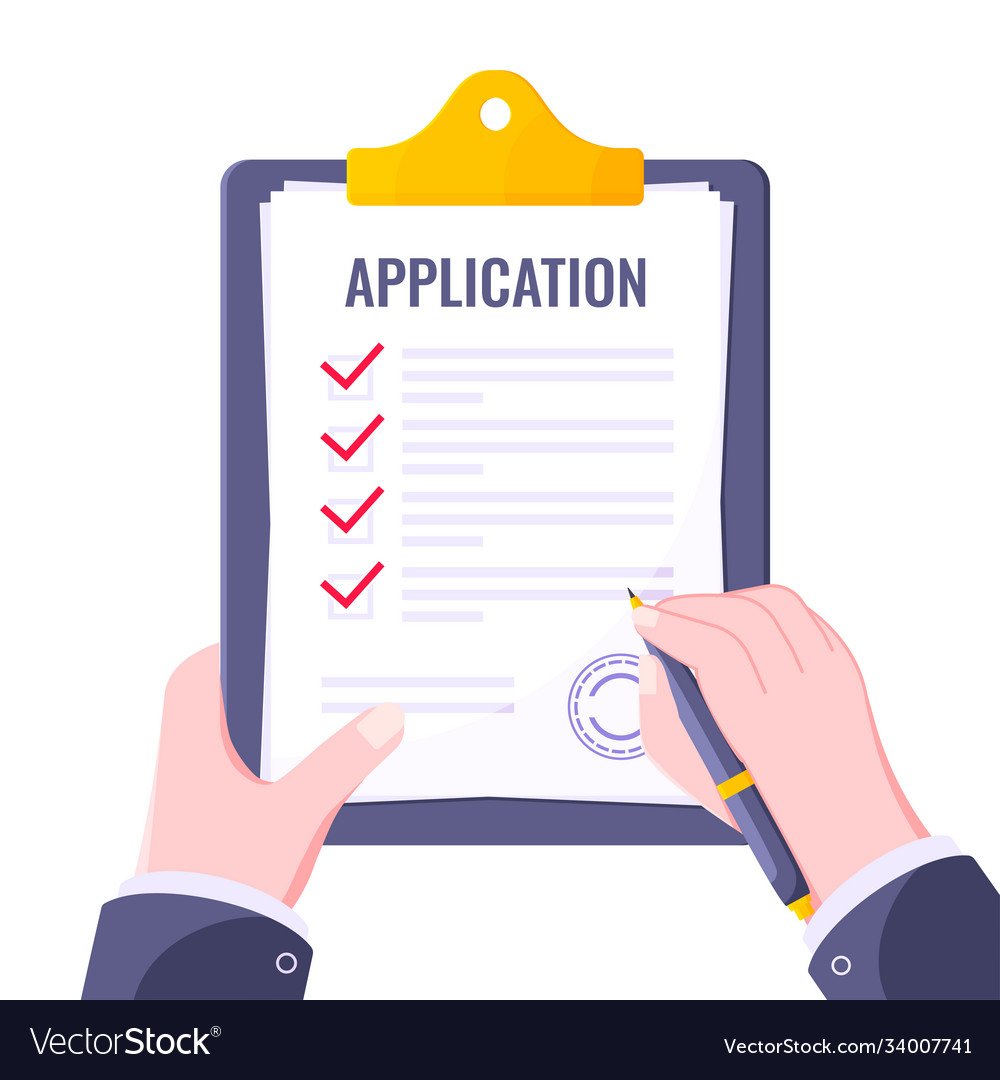 Submit application document form flat style design