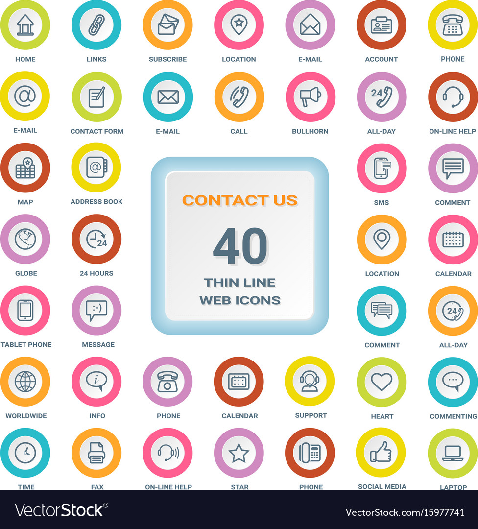 Thin Line Web Icons - Contact