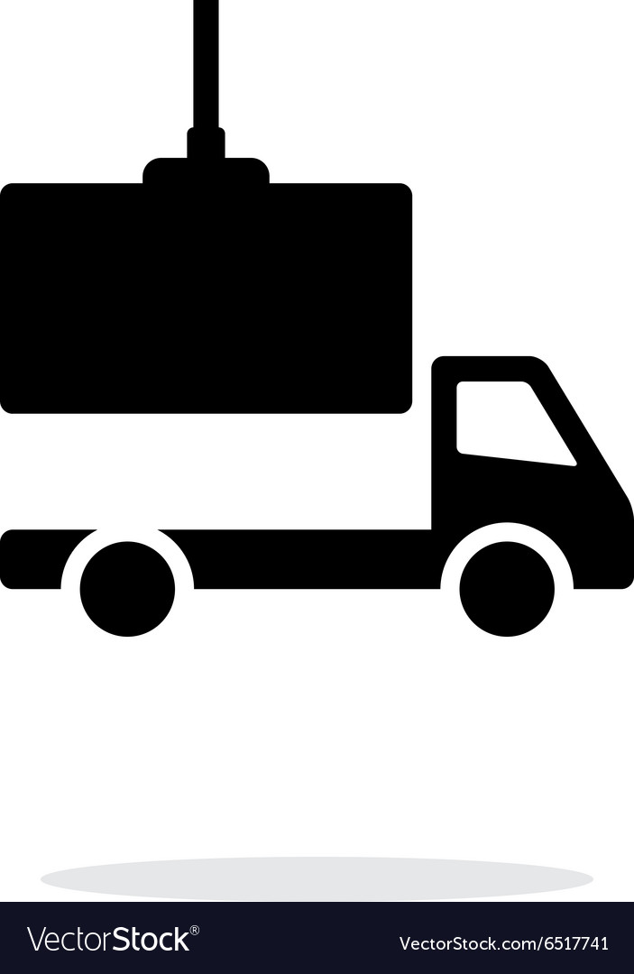 Truck loading simple icon on white background