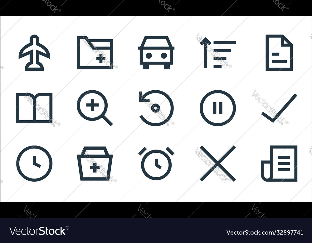 User interface line icons linear set quality vector image User interface line icons linear set quality
