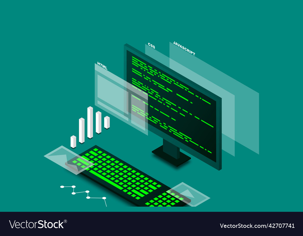 Webdesign und Entwicklung Computerprogrammierung vector image Webdesign und Entwicklung Computerprogrammierung