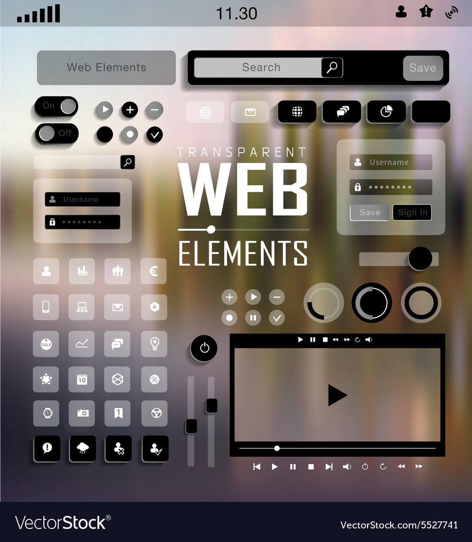Web elements buttons and labels site