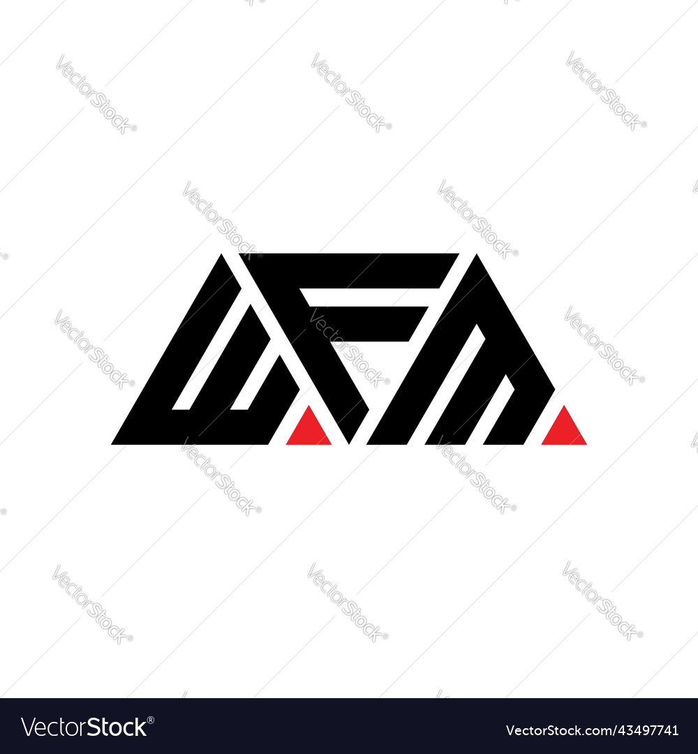 Wfm triangle letter logo design Royalty Free Vector Image