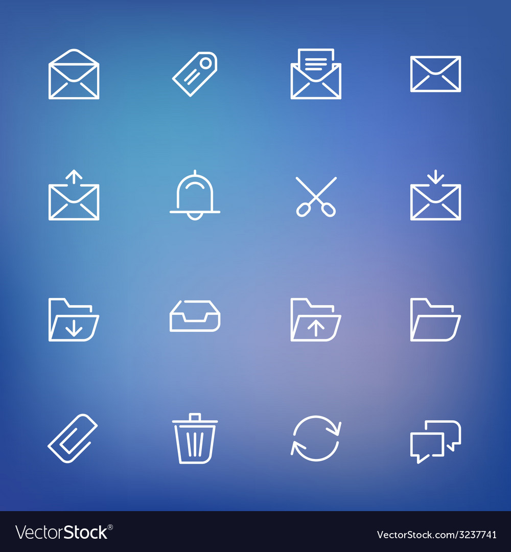 White thin line icons set for web and mobile