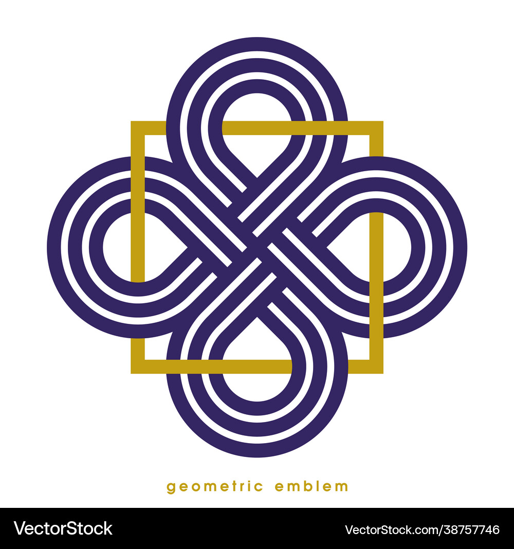 Abstract geometric flower shaped floral symbol Vector Image