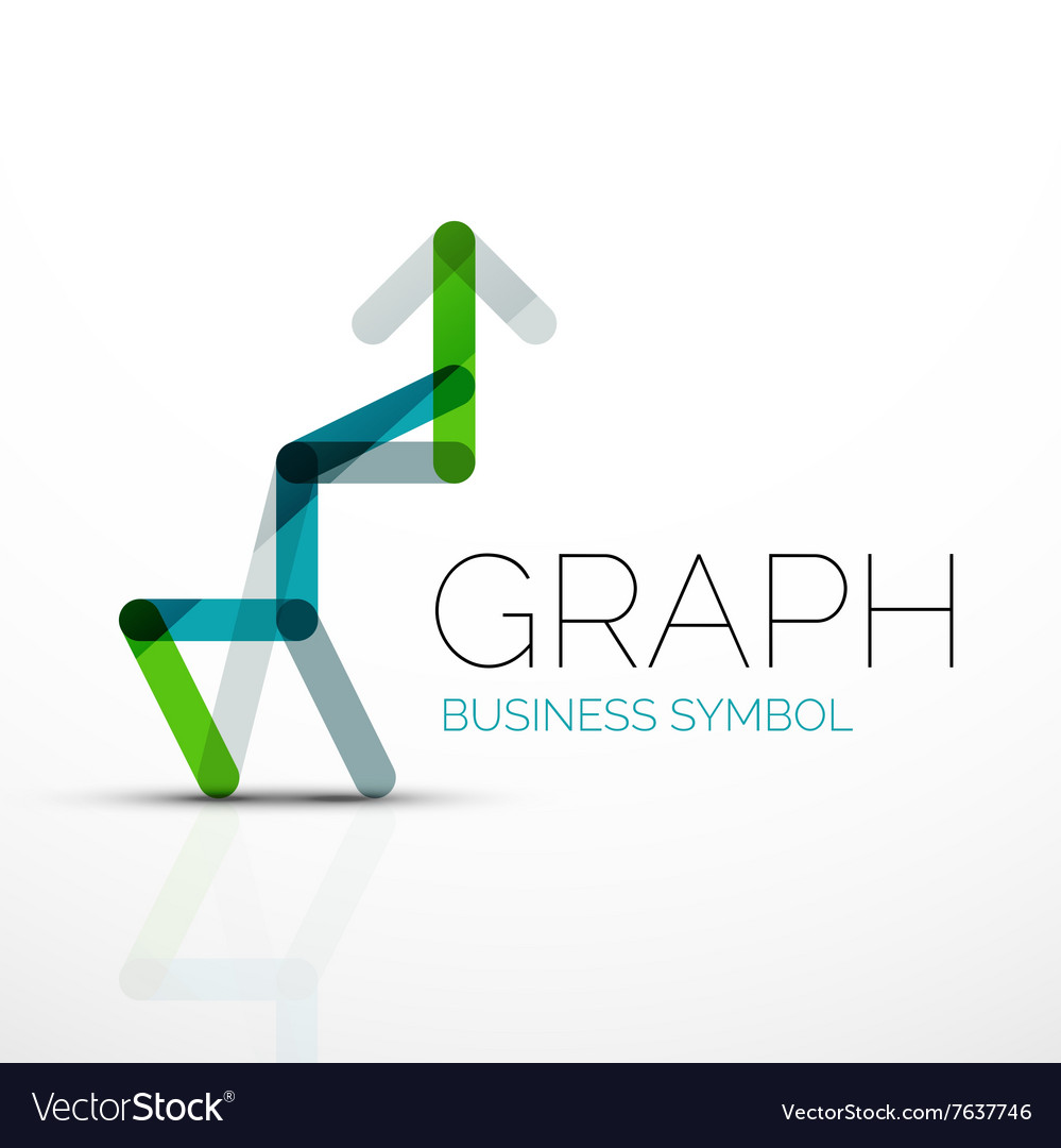 Abstract logo idea linear chart or graph