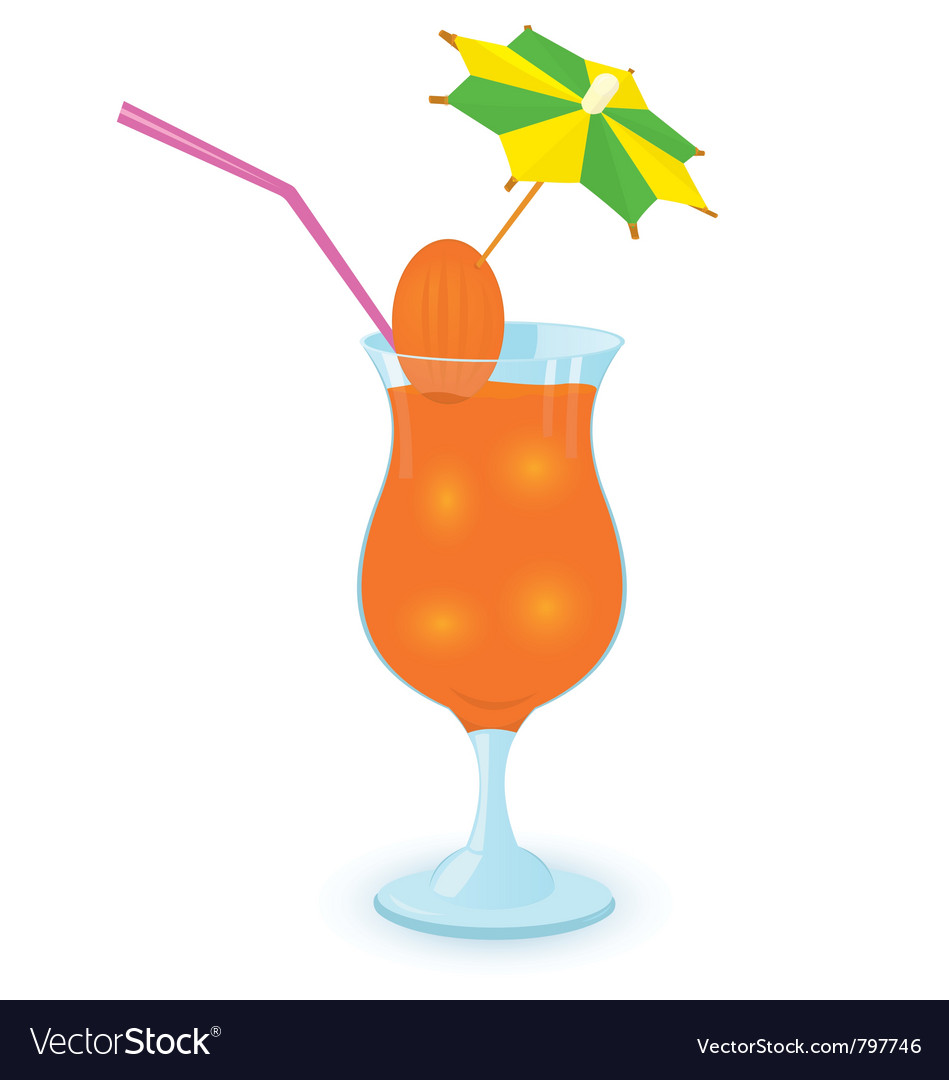 Alcohol cocktail with umbrella