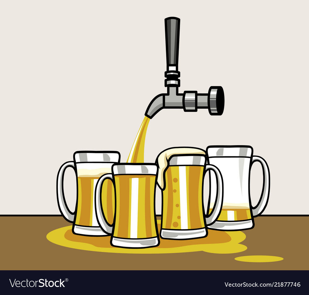 Beer taps Royalty Free Vector Image VectorStock