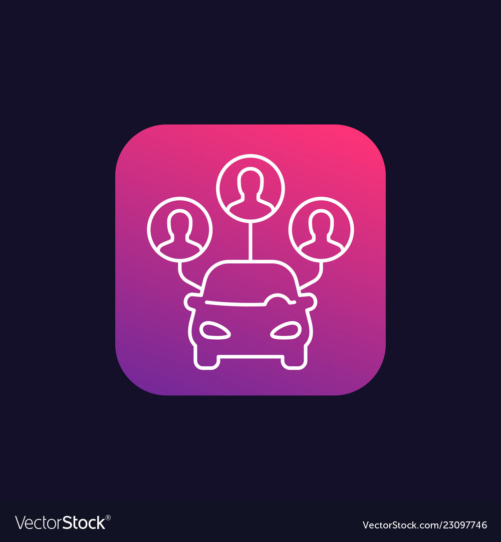 Carsharing service icon linear