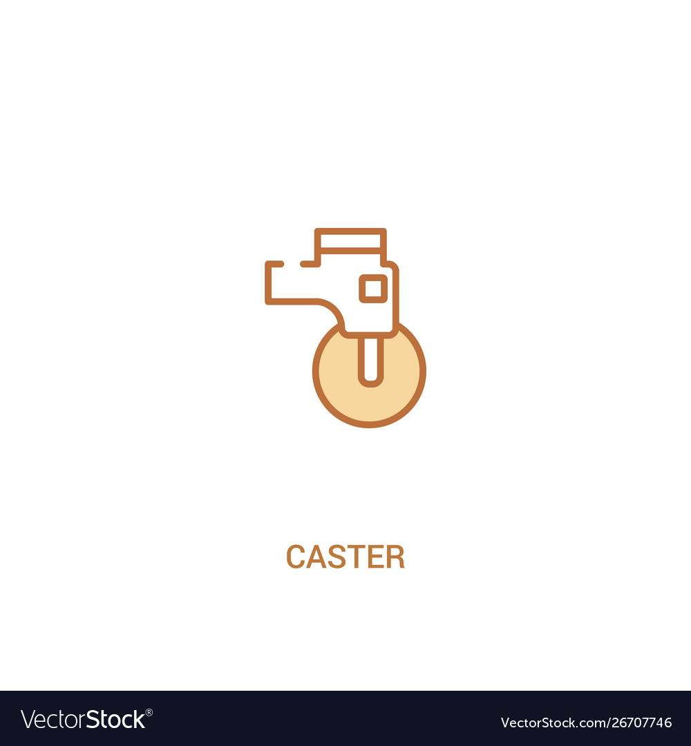 Caster concept 2 colored icon simple line element vector image Caster concept 2 colored icon simple line element