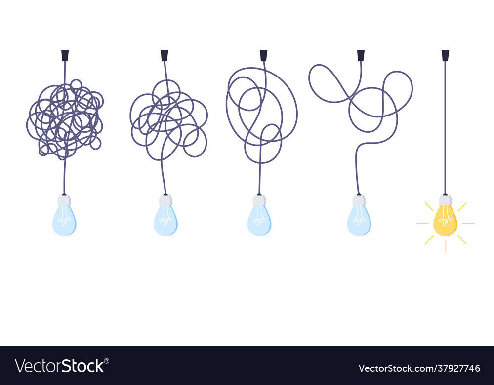 Chaos simplifying problem solving and business vector image Chaos simplifying problem solving and business
