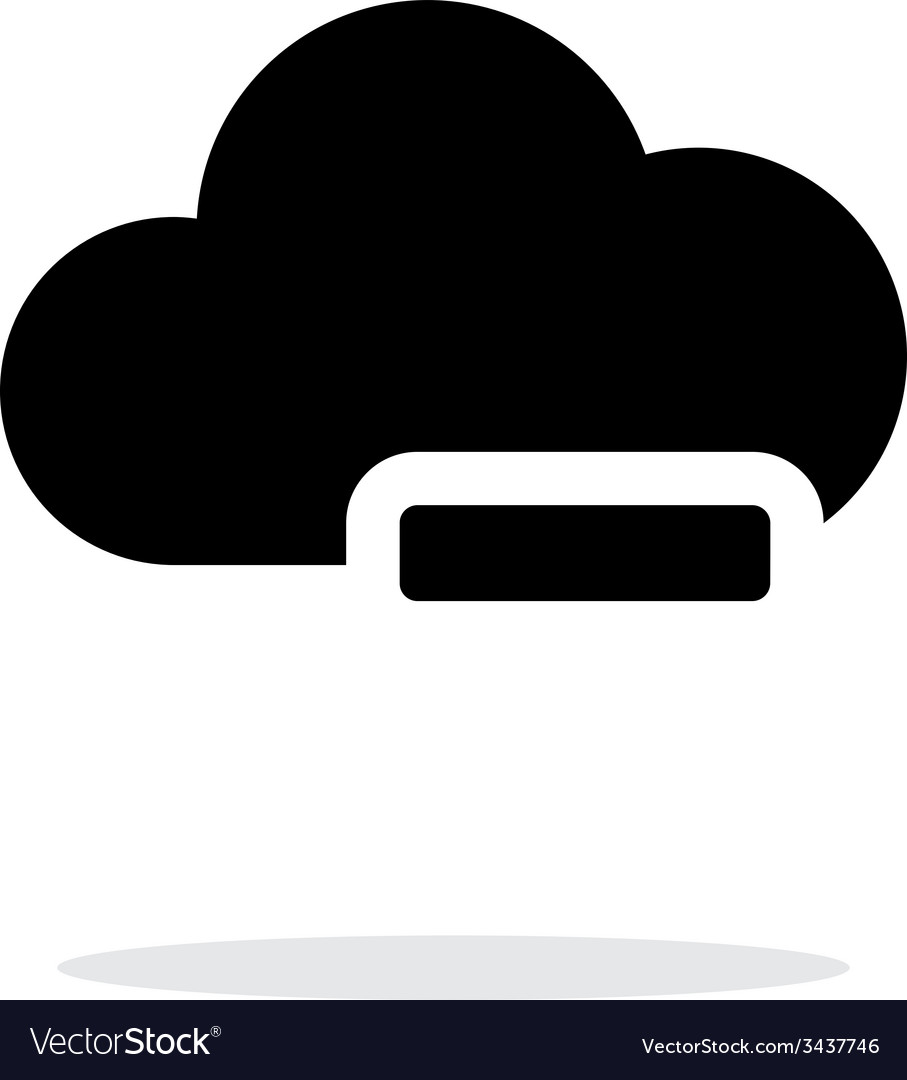 Cloud computing with minus simple icon on white