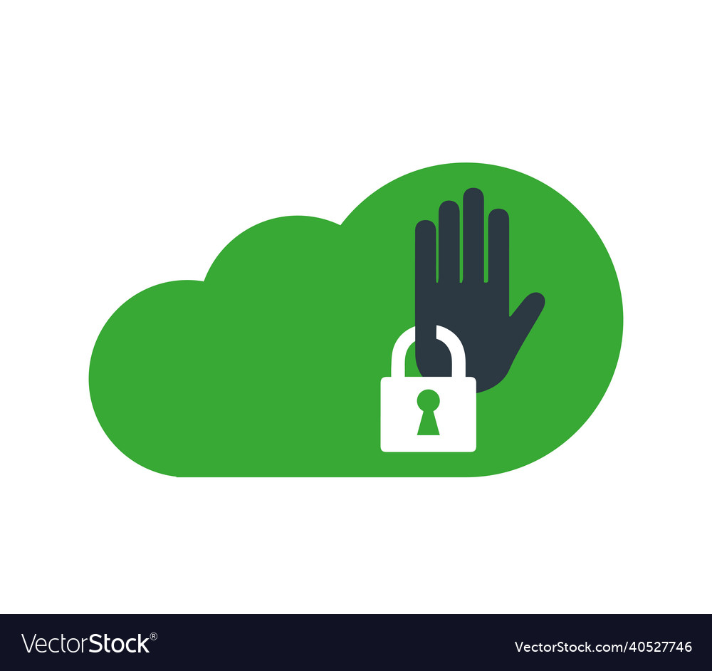 Cloud computing with security icon