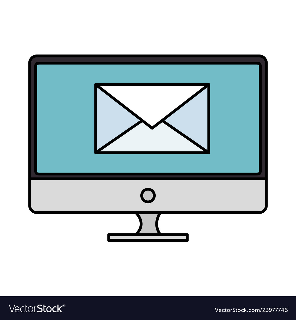 Computer desktop with envelope Vector Image Computer desktop with envelope