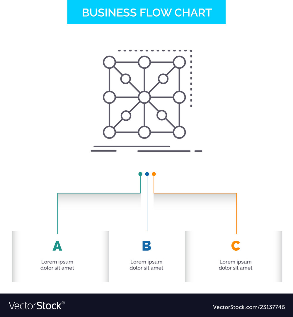 Data framework app cluster complex business flow vector image Data framework app cluster complex business flow