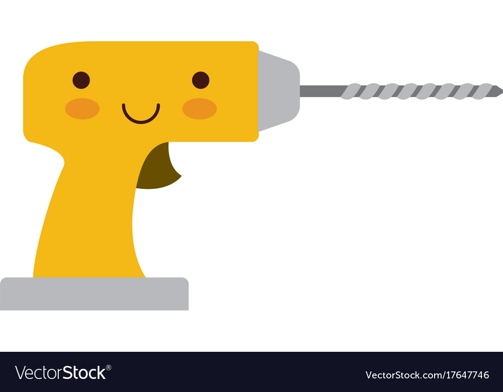 Drill tool icon colorful kawaii silhouette