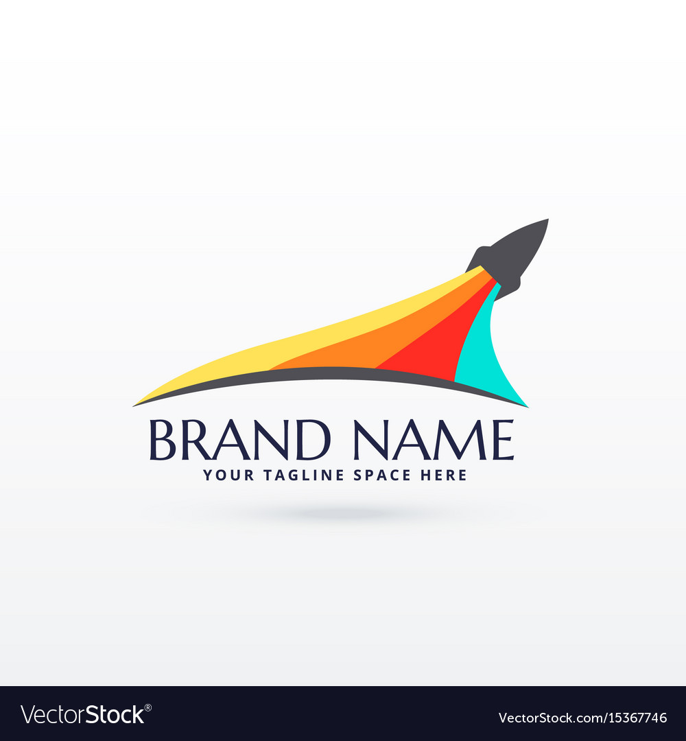 Dynamic Rocket Logo with Color Stripes