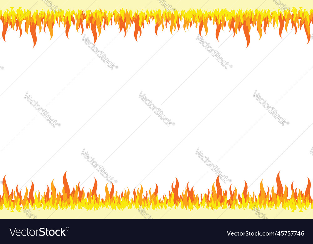 Flames effect boder frame with white background
