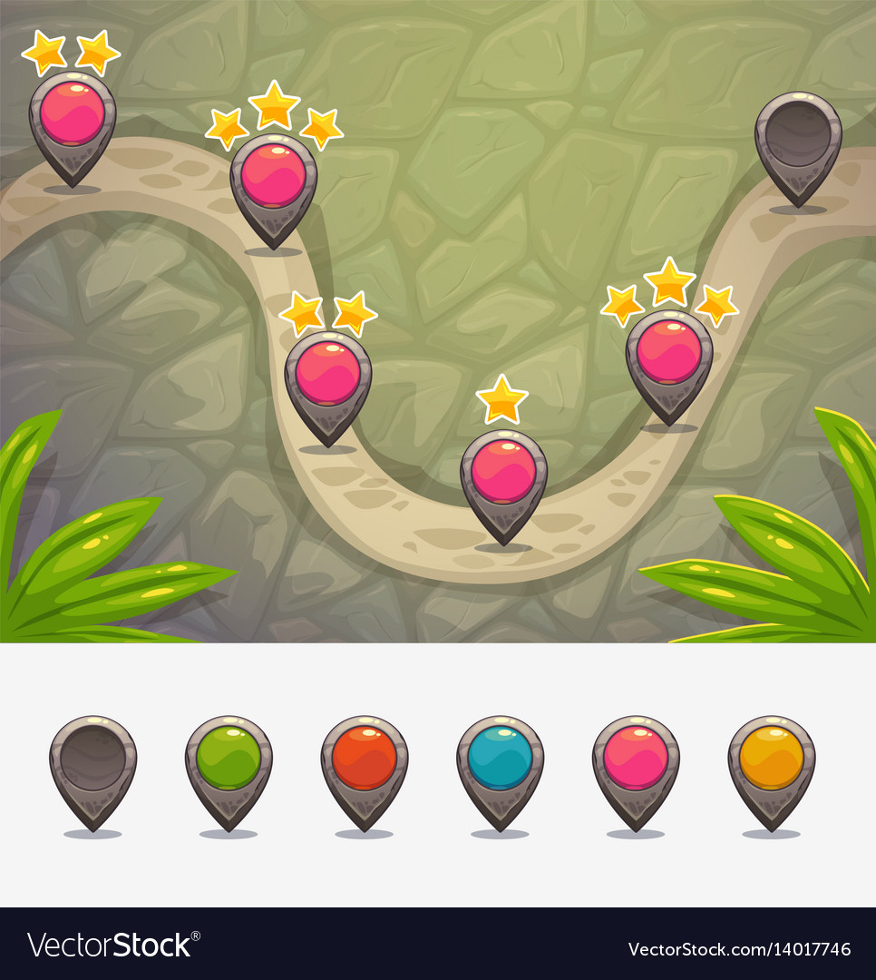 Game Level Map with Rank Markers
