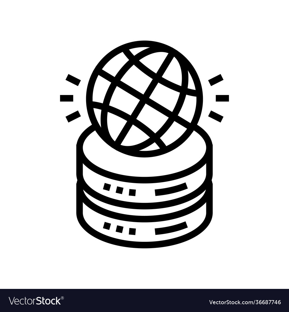 Global digital processing line icon