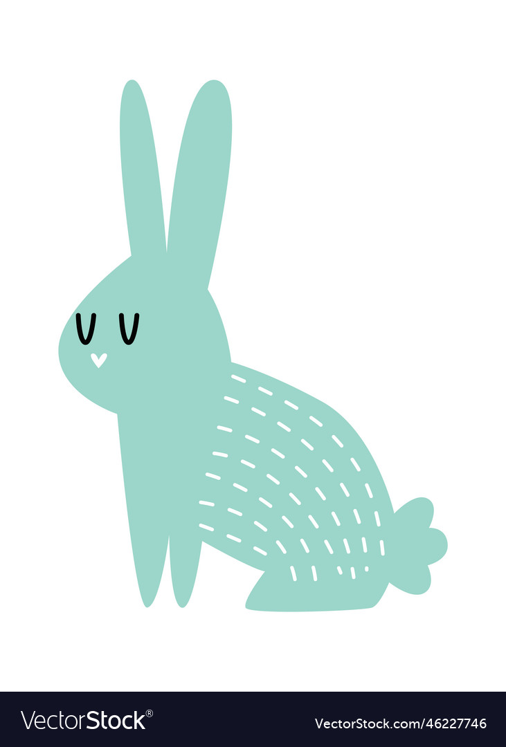 Hand drawn abstract rabbit flat wild