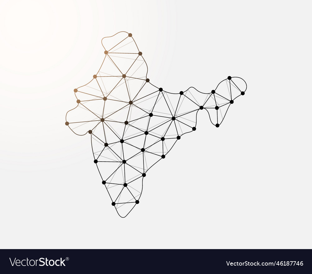 India low poly symbol with connected dots