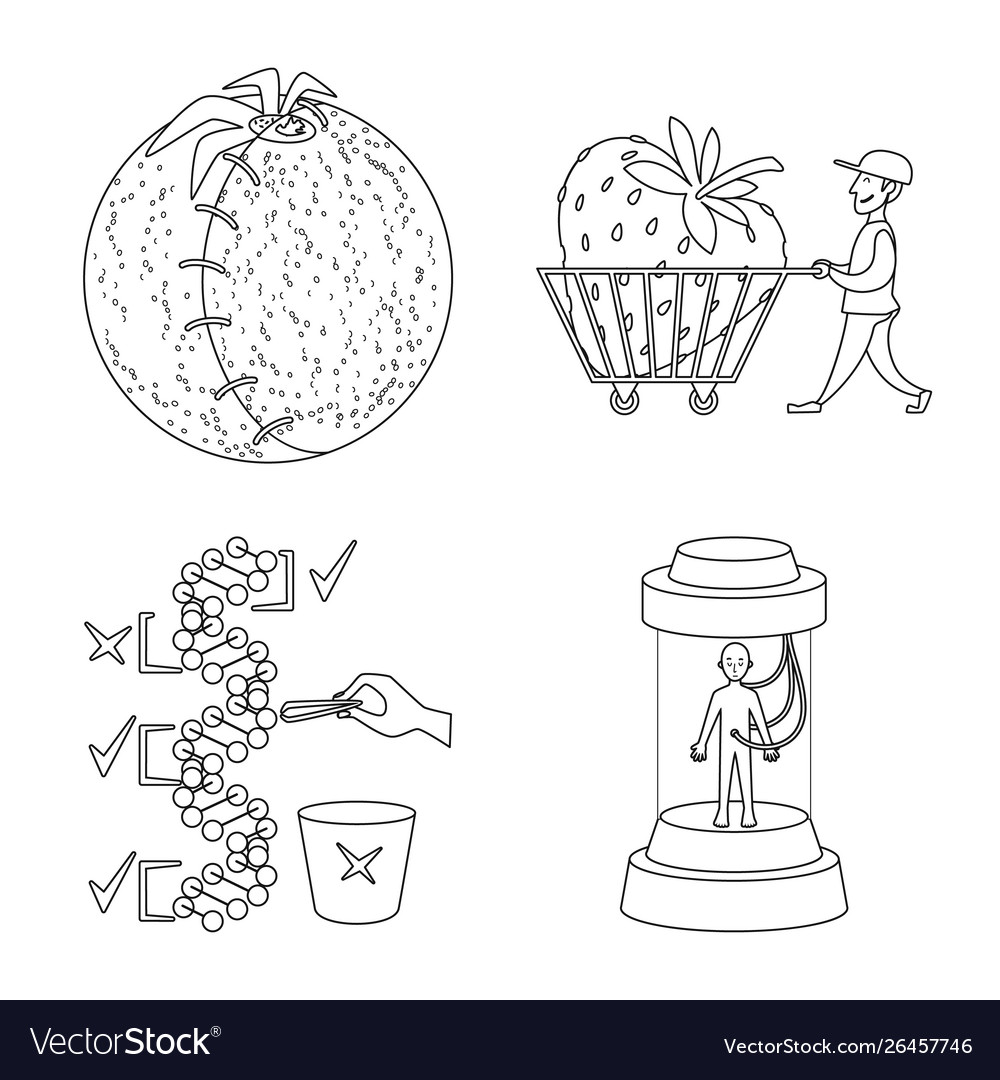 Isolated object genetic and science symbol vector image Isolated object genetic and science symbol