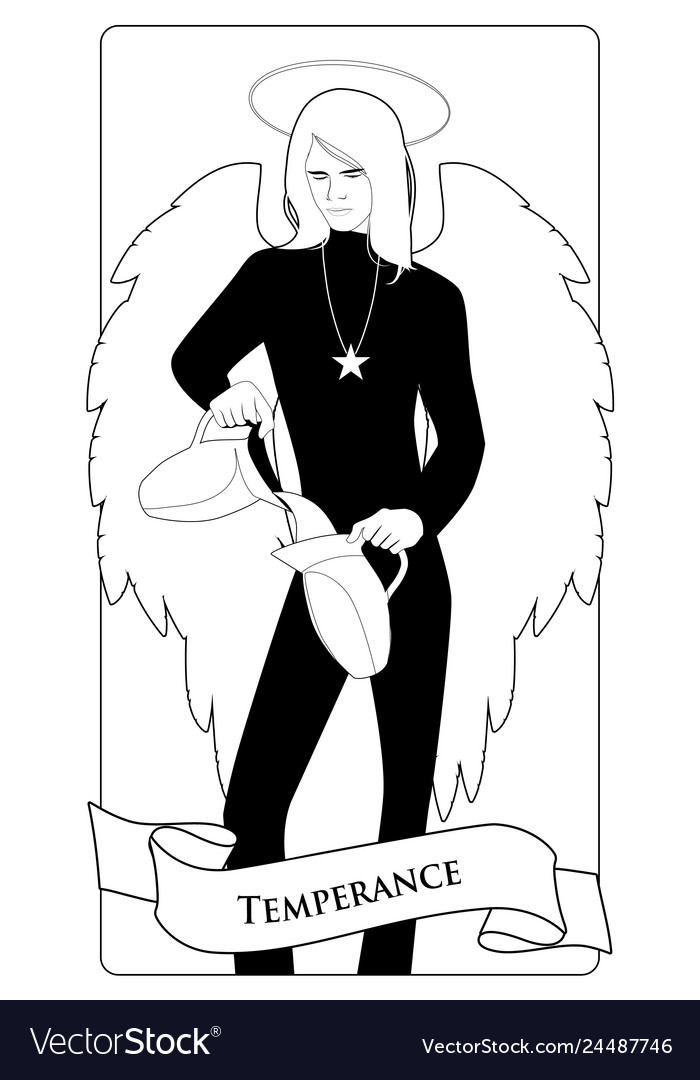 Major arcana tarot cards temperance angel with Vector Image