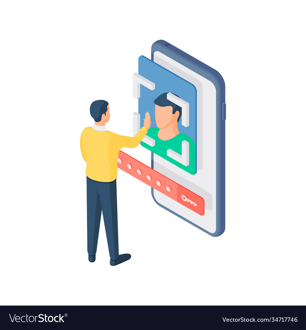 Man blocking user on social media account vector image Man blocking user on social media account