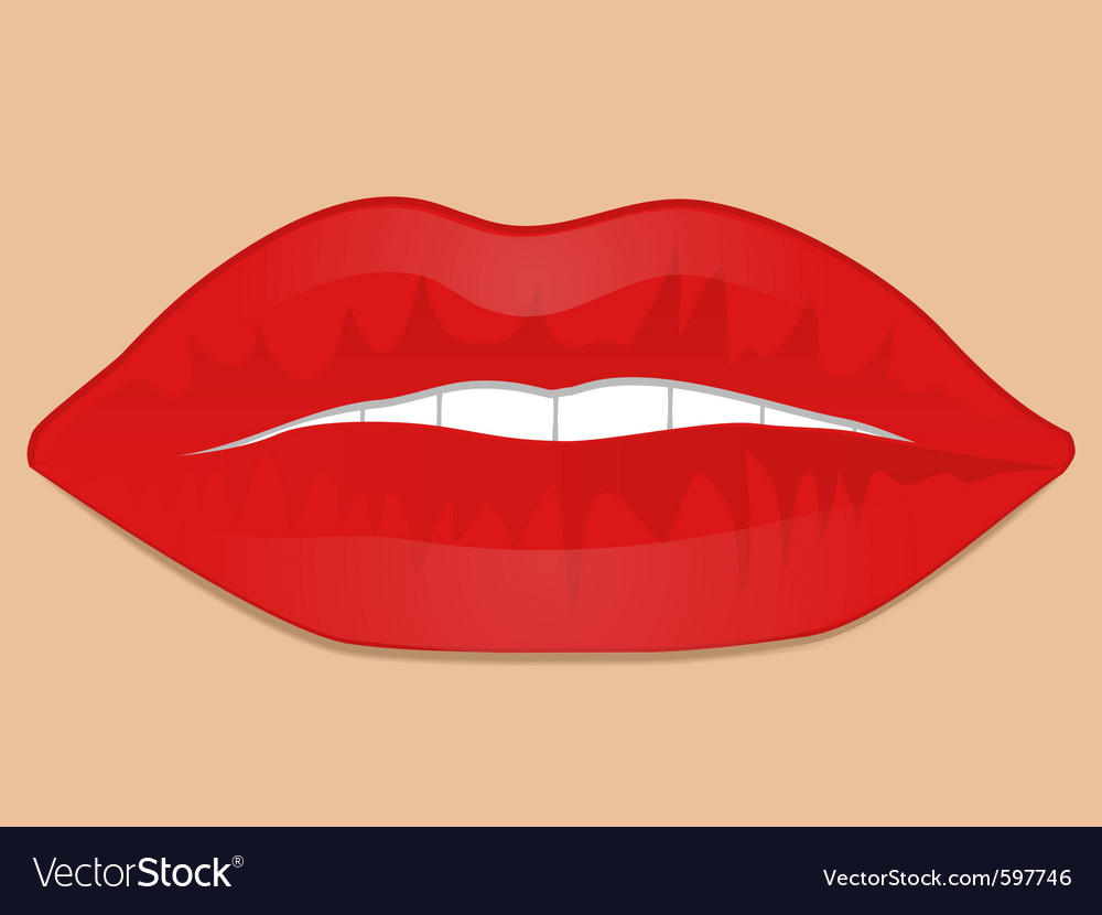 mouth with glossy red