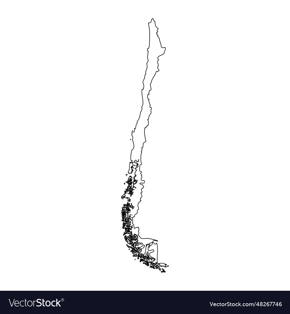 Outline simple map of chile