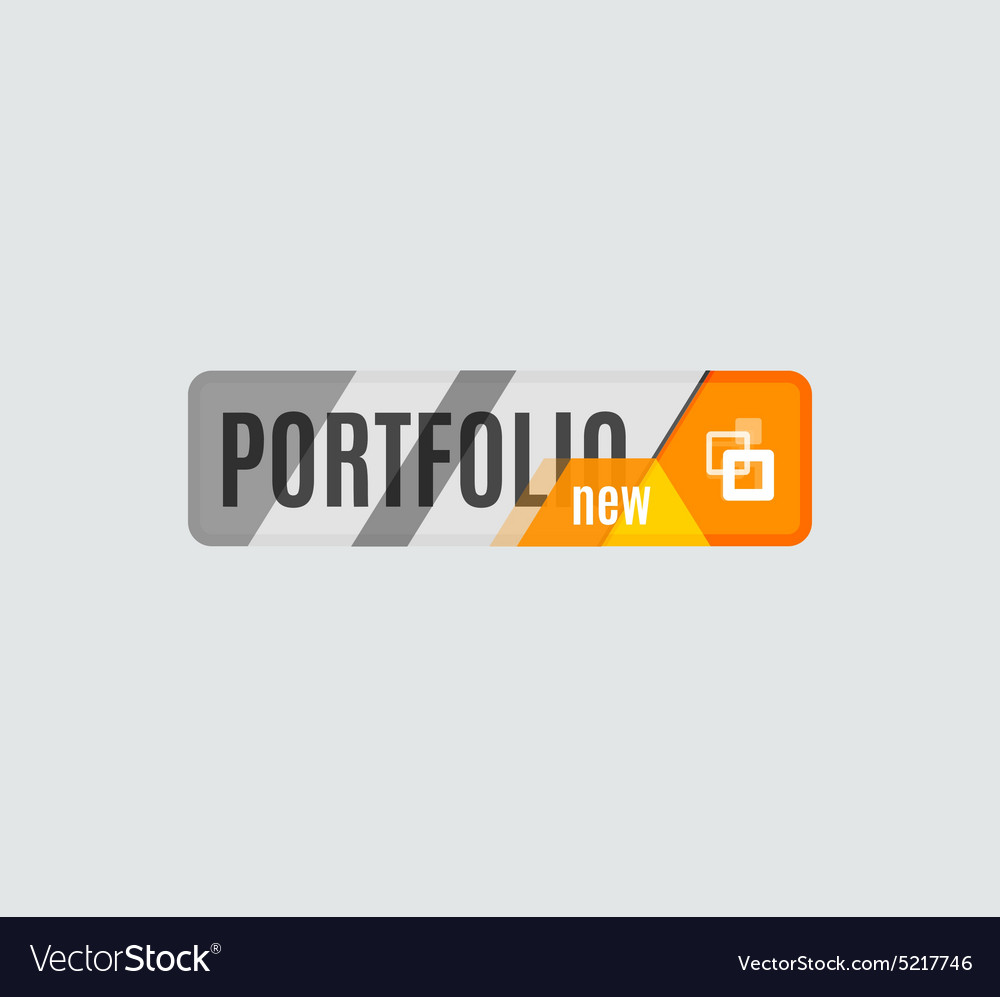 Portfolio button futuristic hi-tech ui design