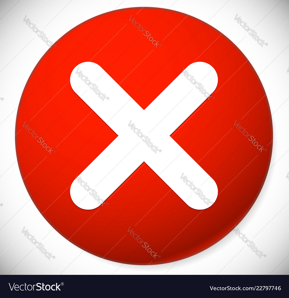 Red Cross X Shape Icon - Delete Remove
