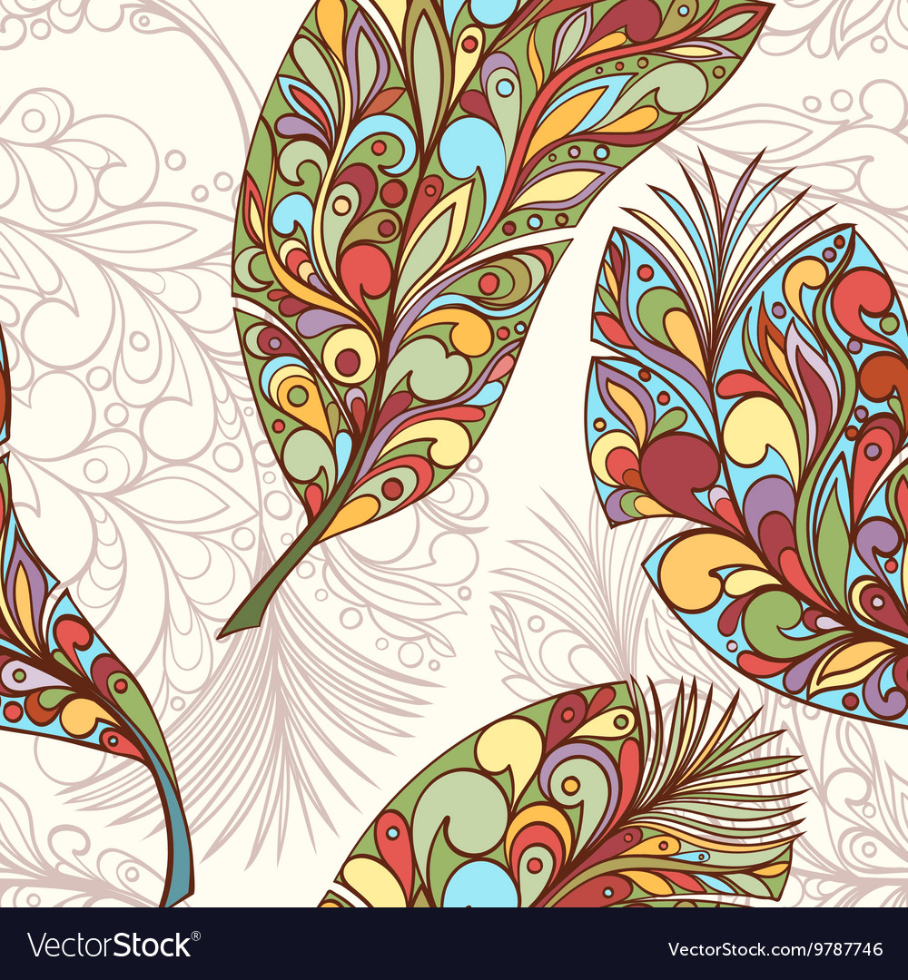 Seamless feather pattern