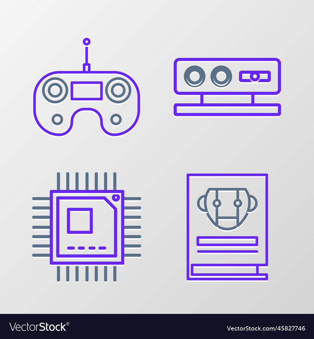 Manueller Prozessor mit Mikroschaltungen einstellen vector image Manueller Prozessor mit Mikroschaltungen einstellen