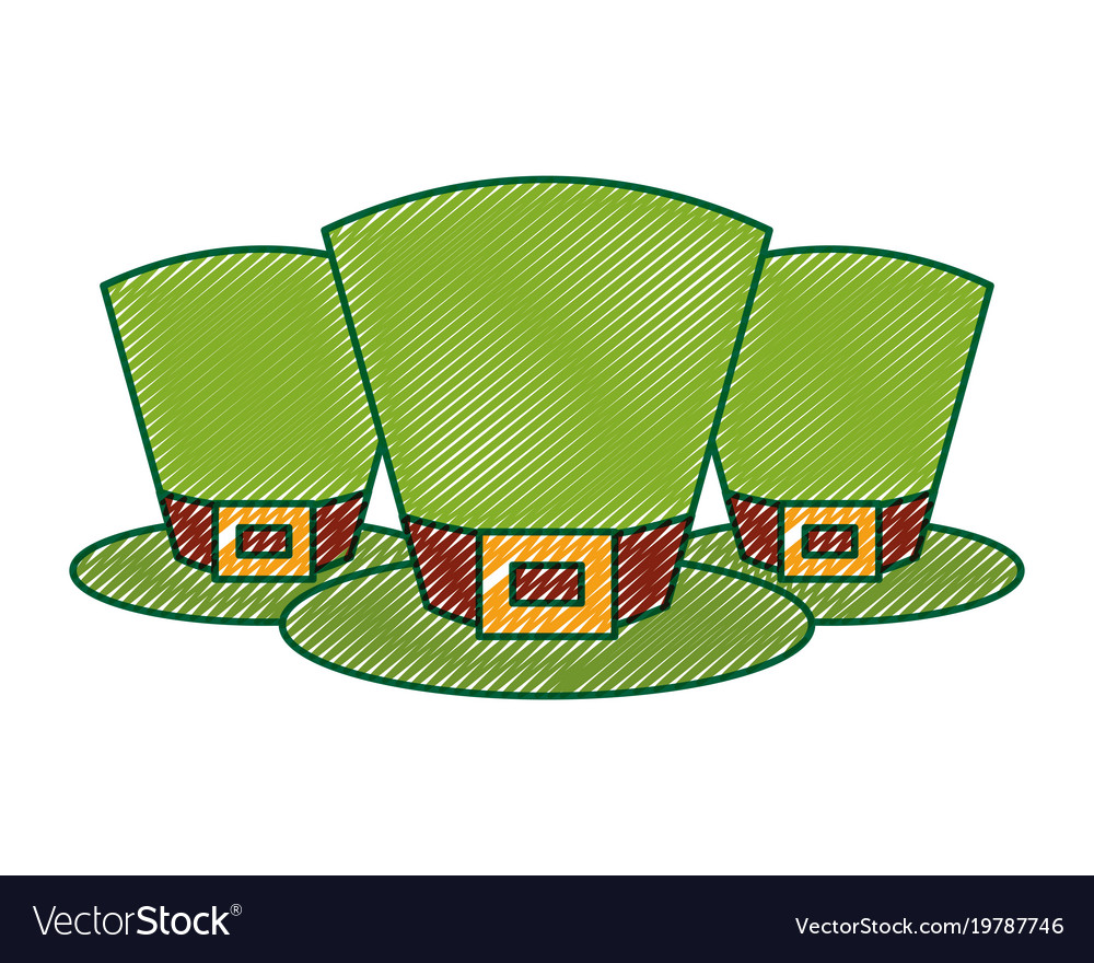 Set of green hat leprechaun accessory