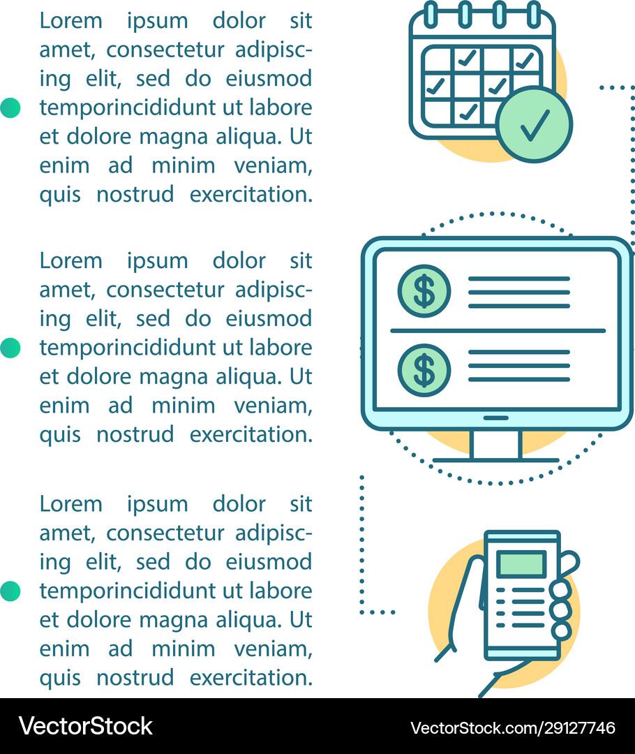 Subscription article page template Royalty Free Vector Image