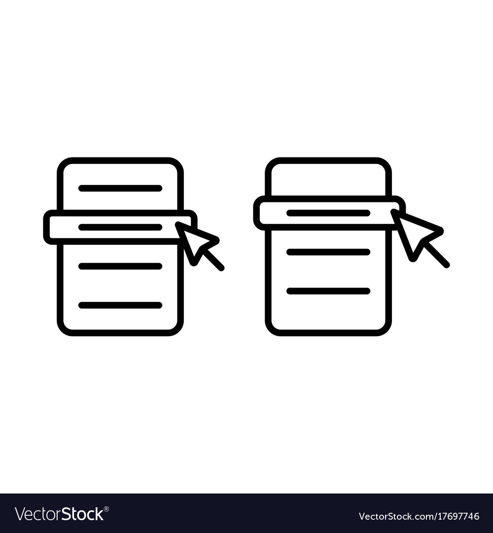 Thin line menu scrolling icon