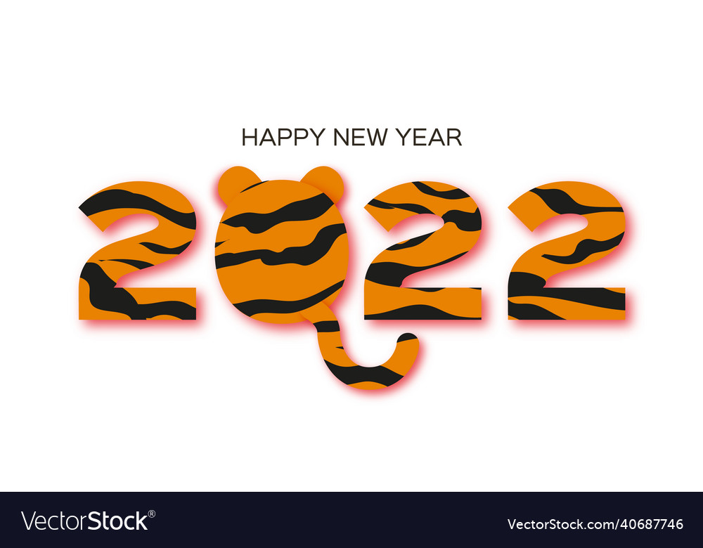 Tiger new year cute animal paper cut style