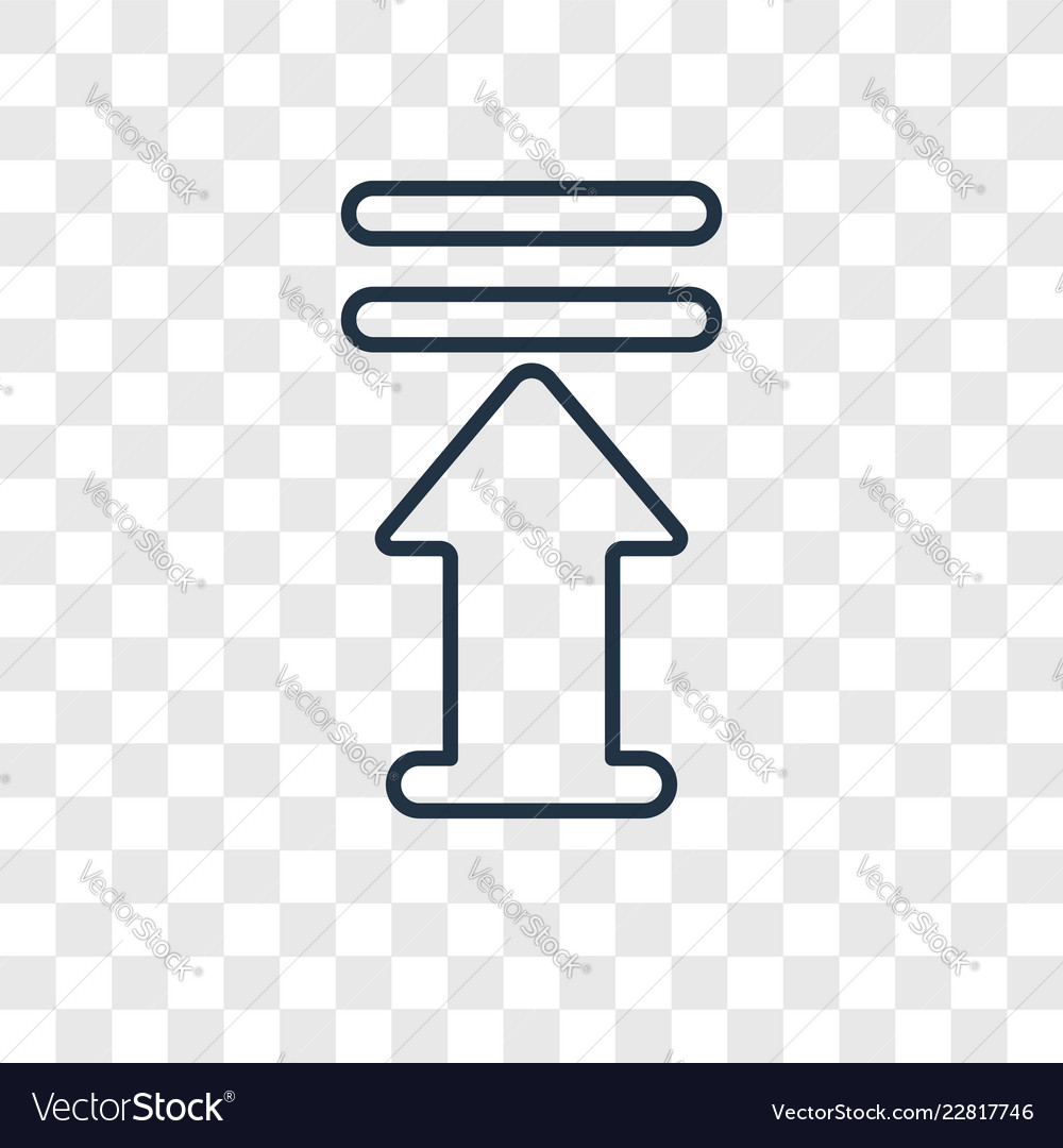 Upload arrow with bar concept linear icon vector image Upload arrow with bar concept linear icon