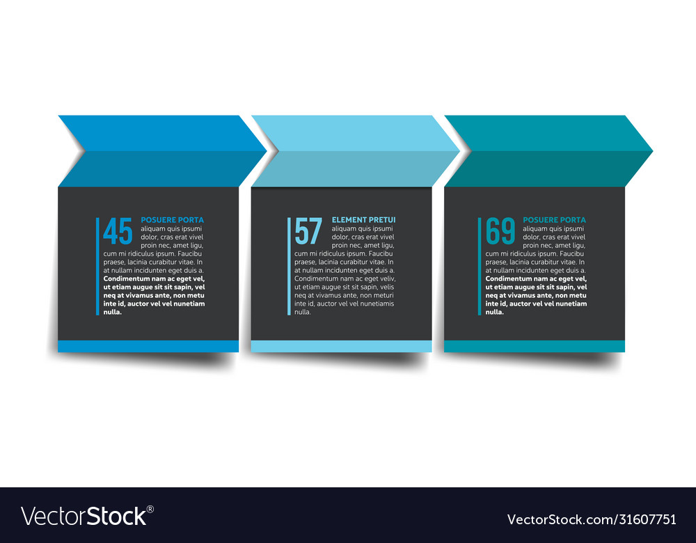 3 steps arrow tutorial chart diagram one two vector image 3 steps arrow tutorial chart diagram one two