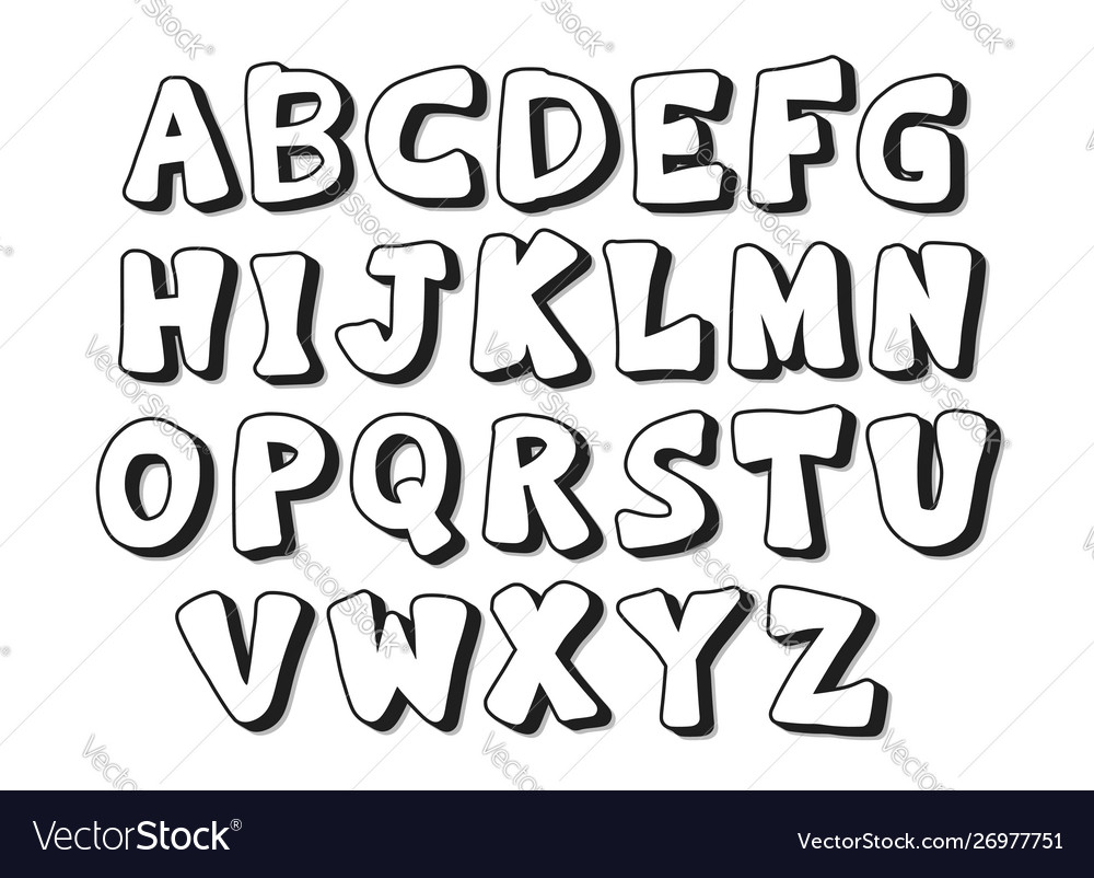 Alphabet Art Color Signs Letters Design Royalty Free Vector