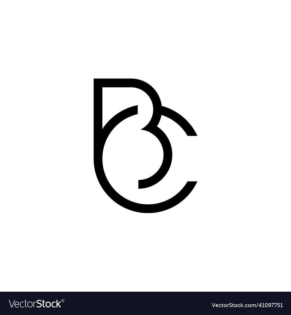 Bc or cb letter logo design Royalty Free Vector Image