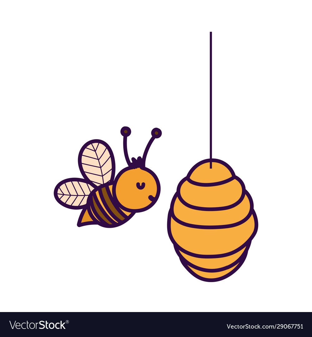 Bee Honeycomb Farm Animal Cartoon Royalty Free Vector Image