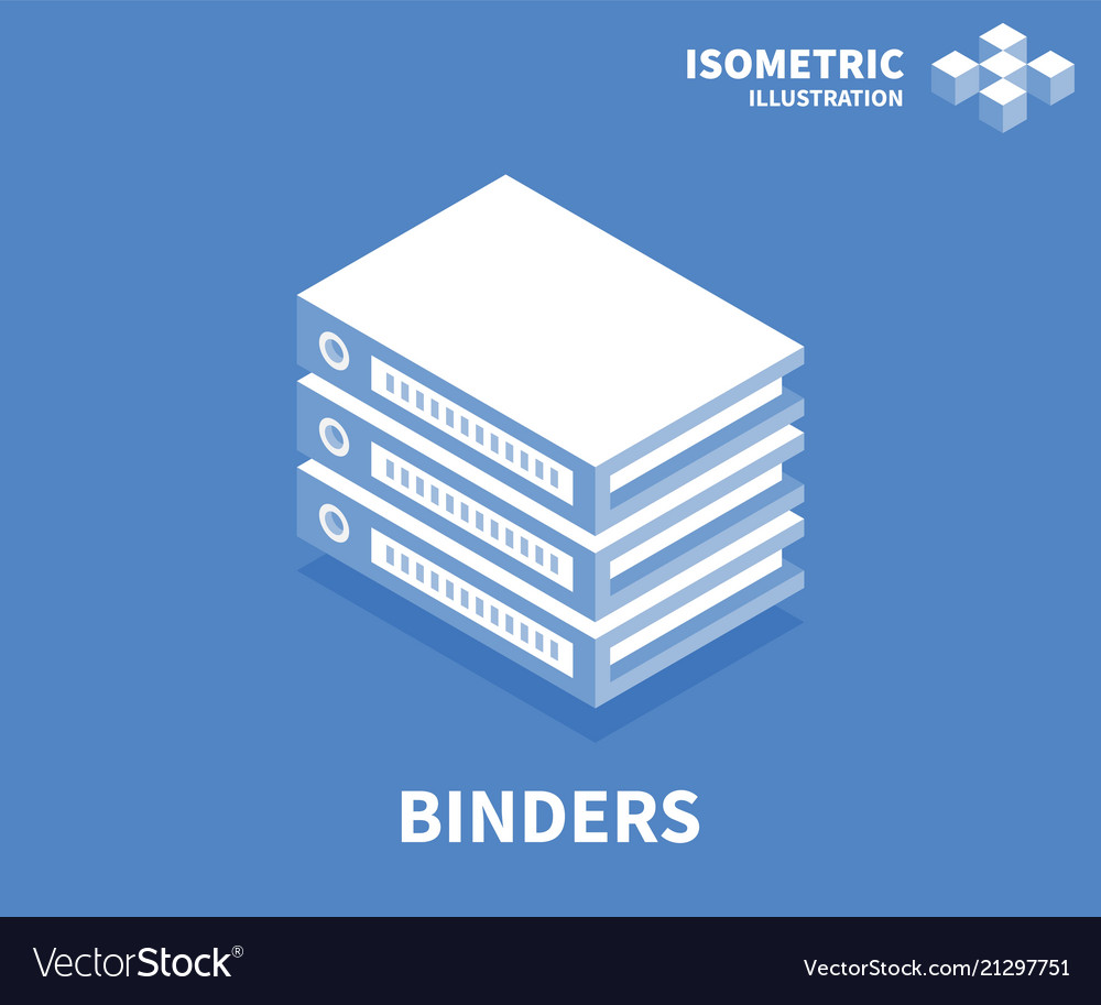 Binders icon isometric template for web design vector image Binders icon isometric template for web design