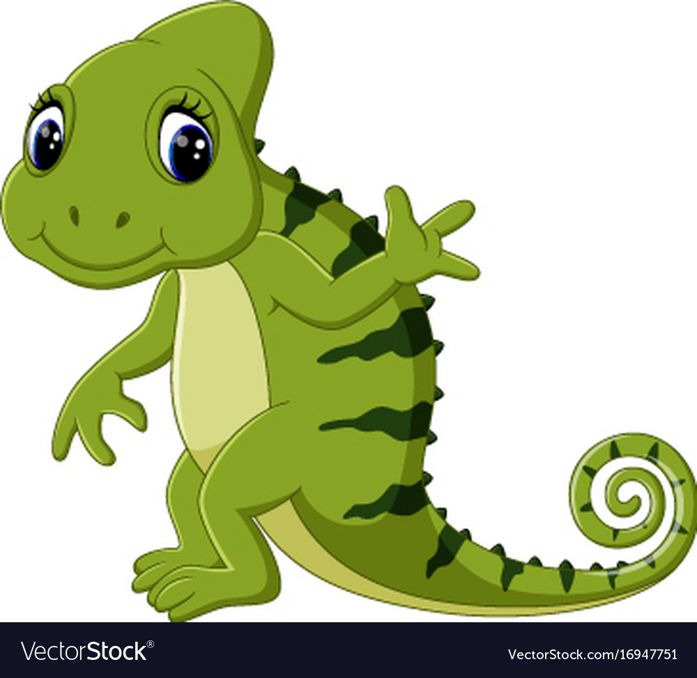 Cartoon cute chameleon Royalty Free Vector Image