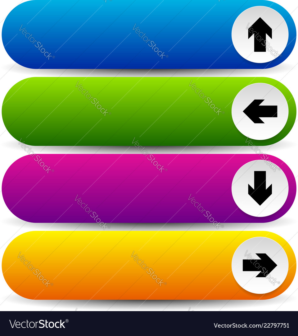 Colorful button templates with arrows Vector Image Colorful button templates with arrows