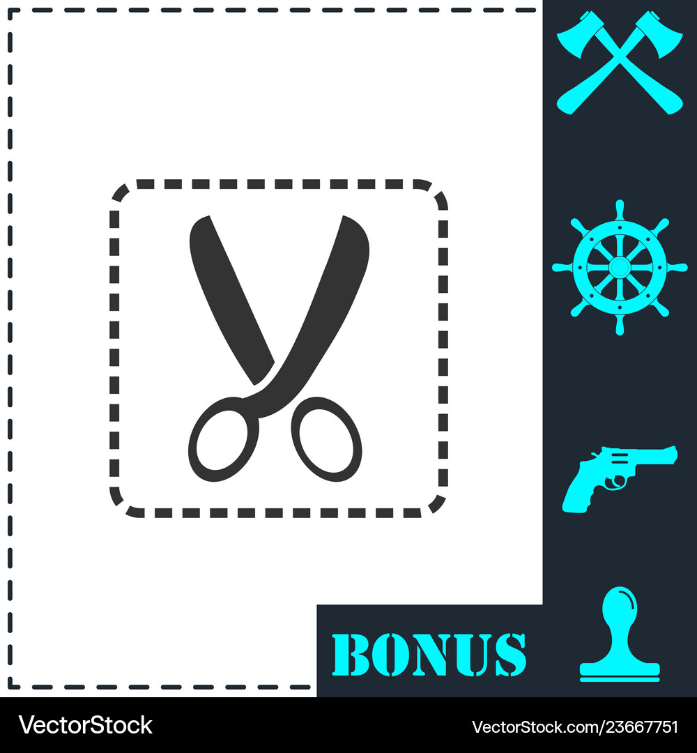 Coupon cutting icon flat Royalty Free Vector Image