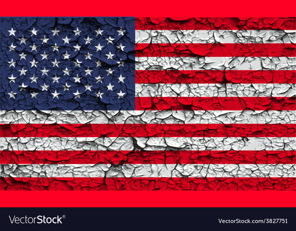 Flag of usa with old texture