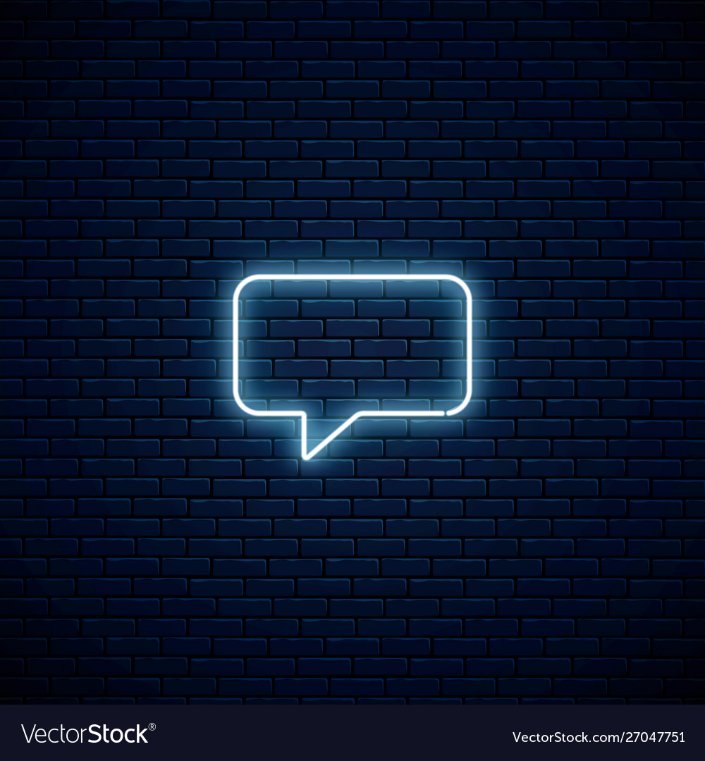 Glowing neon empty speech bubble frame rectangle vector image Glowing neon empty speech bubble frame rectangle